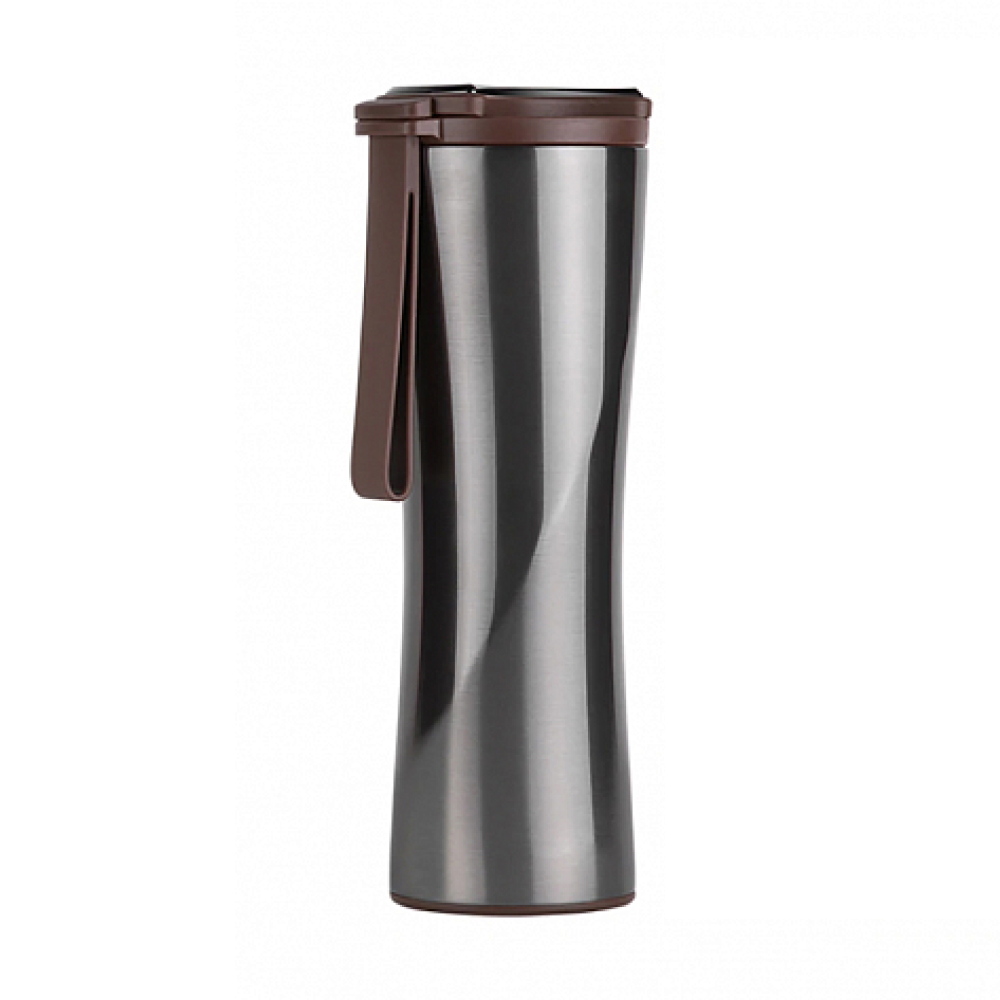 Термокружка KissKissFish MOKA Smart Coffee Tumbler, индикатор температуры, заварник, серый